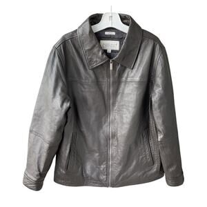 Perry Ellis Portfolio lambskin leather‎ jacket mens L
